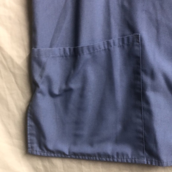 Blue scrub top nurse medical uniform 2 pockets xs - Picture 5 of 10